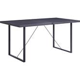 Nakula Dining Table in Gray Oak & Black Metal
