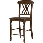 Dylan Counter Dining Chair in Walnut Finish (Set of 2)