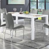 Pagan Dining Table in High Gloss White Finish
