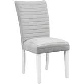 Elizaveta Dining Chair in Gray Velvet & Gloss White (Set of 2)