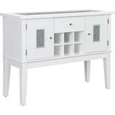 Elizaveta Server in Gloss White, Faux Diamond & Glass