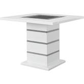 Elizaveta 47" Counter Dining Table in Gloss White, Diamond & Glass