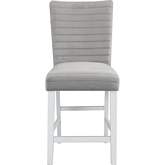 Elizaveta Counter Chair in Gray Velvet & Gloss White (Set of 2)