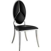 Cyrene Dining Chair in Black Leatherette & Stainless (Set of 2)