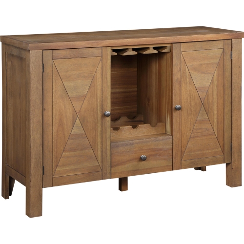 Pascaline Server in Rustic Brown & Oak Finish