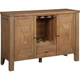 Pascaline Server in Rustic Brown & Oak Finish