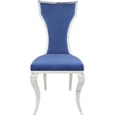 Azriel Dining Chair in Blue Velvet & Stainless Steel