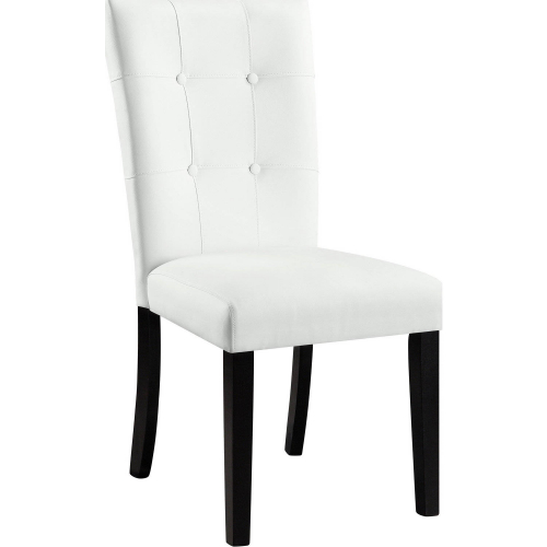 Hussein Dining Chair in White Eco Leather & Black (Set of 2)