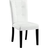 Hussein Dining Chair in White Eco Leather & Black (Set of 2)