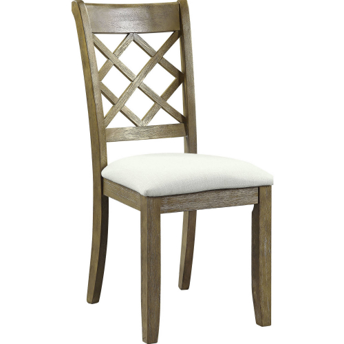 Karsen Dining Chair in Beige Linen & Rustic Oak Finish (Set of 2)