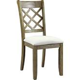 Karsen Dining Chair in Beige Linen & Rustic Oak Finish (Set of 2)