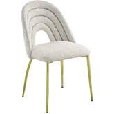 Fadri Dining Chair in Teddy Sherpa Fabric & Gold (Set of 2)