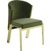 Fallon Dining Chair in Green Velvet & Gold Steel (Set of 2)