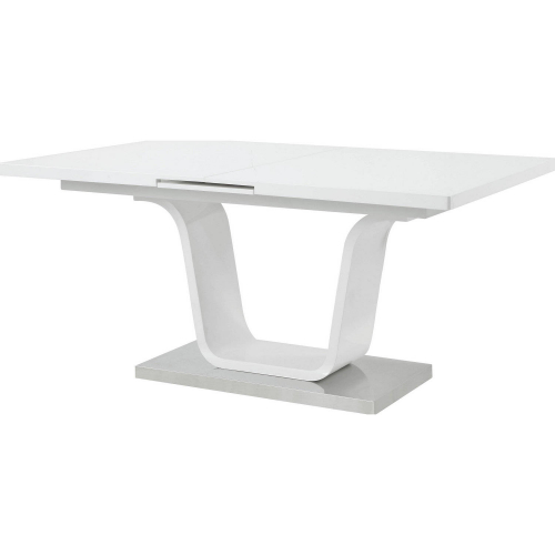 Kamaile 64" Extension Dining Table in High Gloss White Finish