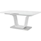 Kamaile 64" Extension Dining Table in High Gloss White Finish