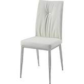 Kamaile Dining Chair in Off White Eco Leather & Chrome (Set of 2)