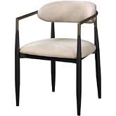 Jaramillo Dining Chair in Beige Fabric & Black Finish (Set of 2)