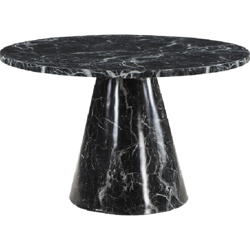 Hollis 48" Round Dining Table in Black Engineered Stone