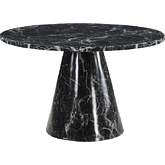 Hollis 48" Round Dining Table in Black Engineered Stone