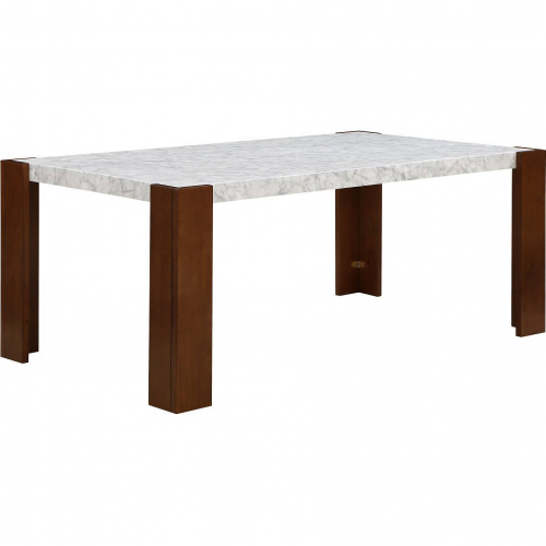 Hettie 72" Dining Table in White Engineered Stone & Wood