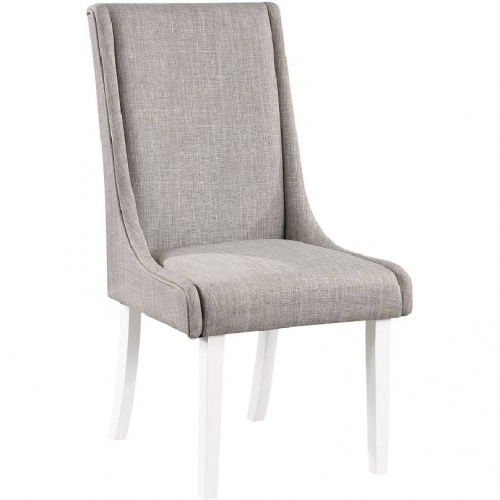 Hollyn Dining Chair in Gray Linen & White Finish