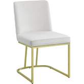Paxley Dining Chair in Beige Velvet & Gold (Set of 2)