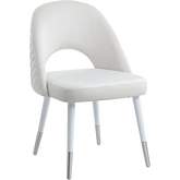 Kameryn Dining Chair in White Velvet & White Finish