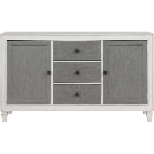 Katia Server in Rustic Gray & Weathered White Finish