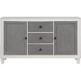Katia Server in Rustic Gray & Weathered White Finish
