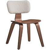 Casson Dining Chair in Walnut Finish & Neutral Boucle Fabric (Set of 2)