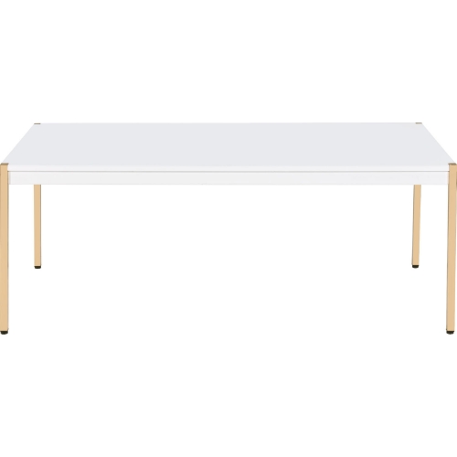 Otrac Coffee Table in White & Gold Metal