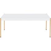 Otrac Coffee Table in White & Gold Metal