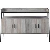 Samiya 52" TV Stand in Gray Oak & Black Metal