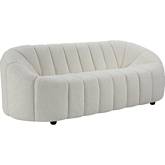 Osmash Sofa in Channel Tufted White Teddy Sherpa