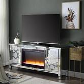 Noralie 59" Fireplace TV Stand in Mirror & Faux Diamonds