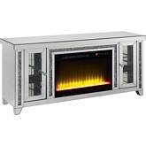 Noralie 59" Fireplace TV Stand in Mirror & Faux Diamonds