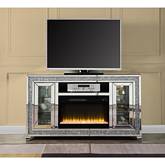 Noralie 59" Fireplace TV Stand in Mirror & Faux Diamonds