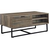 Homare Coffee Table in Rustic Oak & Black Metal