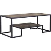 Idella Coffee Table in Rustic Oak & Black Metal