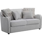Mahler Loveseat with 4 Pillows in Beige Linen