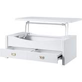 Ramiel Lift Top Coffee Table in High Gloss White