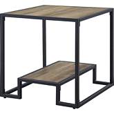 Idella End Table in Rustic Oak & Black Finish