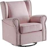 Tamaki Swivel Glider Chair in Pink Fabric
