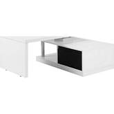 Buck II Coffee Table in High Gloss White & Black