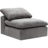 Naveen Modular Armless Chair Sectional Unit in Gray Linen
