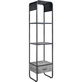 Raziela Side Pier in Concrete Gray Finish & Black