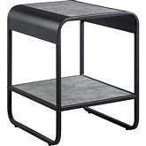 Raziela End Table in Concrete Gray Finish & Black