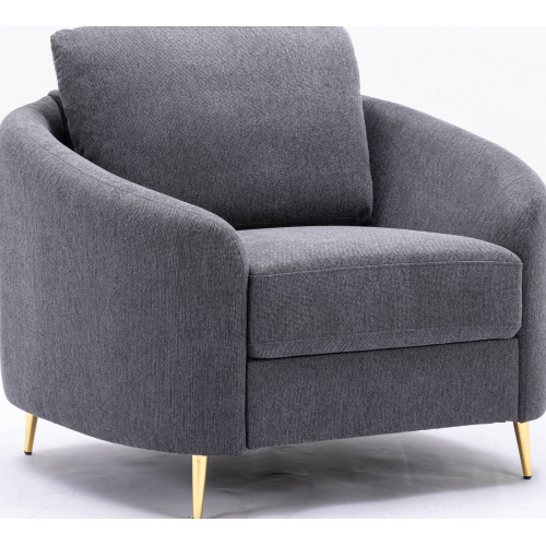 Yuina Accent Chair in Gray Linen