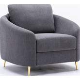 Yuina Accent Chair in Gray Linen