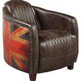Brancaster Accent Chair in Antique Slate & Union Jack Top Grain Leather
